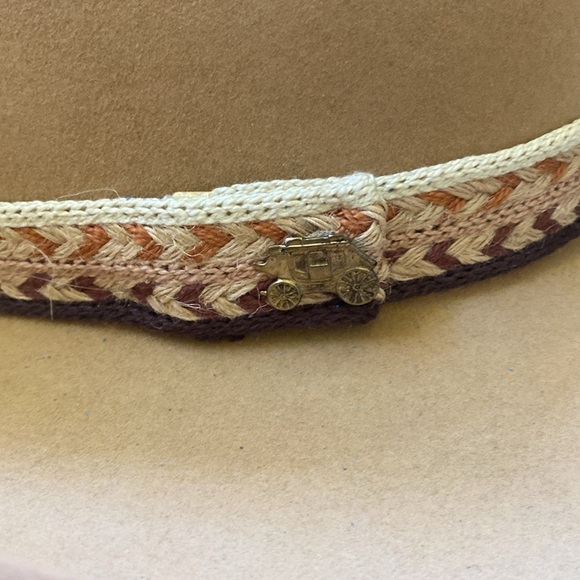 Resistol Pawnee Puma Western Hat Size 6 5/8 Tan Wool Felt Vintage Cowboy Hat - Picture 2 of 12